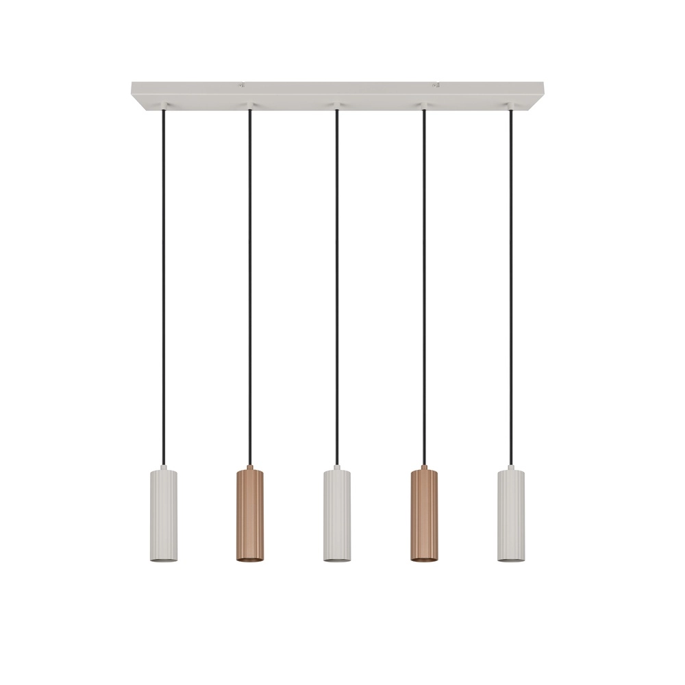 Pendant lamp Soka 5-light mocha brown and grey Trio 4017807670158