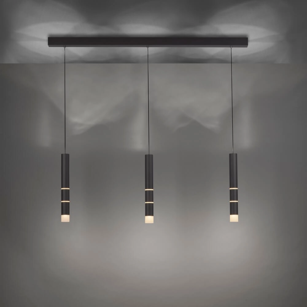 Black hanging lamp Pure Vega 3-light Paul Neuhaus 4012248357576