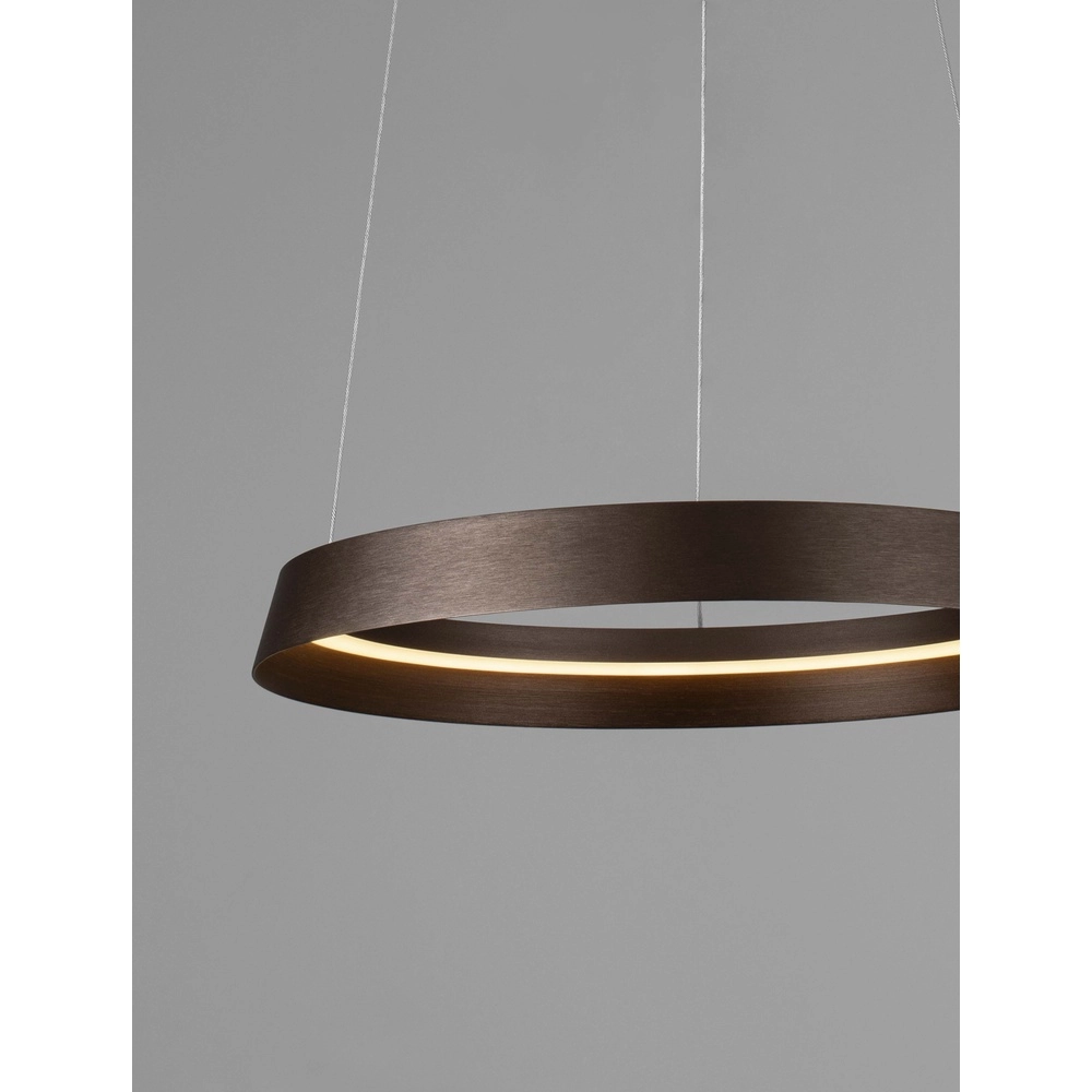 Design pendant lamp Ormi Ø 45cm coffee brown Lyora 5212017470379