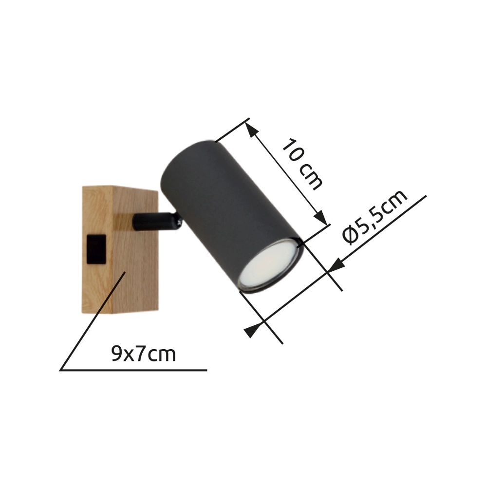 Surface-mounted spot Robby wood Globo 9007371433513