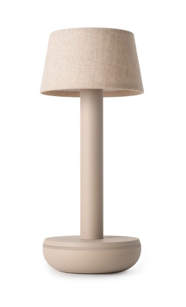 Rechargeable table lamp Two Beige linnen
