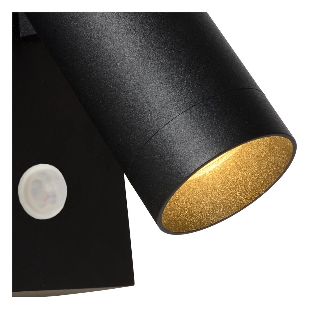 Wall spotlight Taylor IP54 with sensor black Lucide 5411212092694
