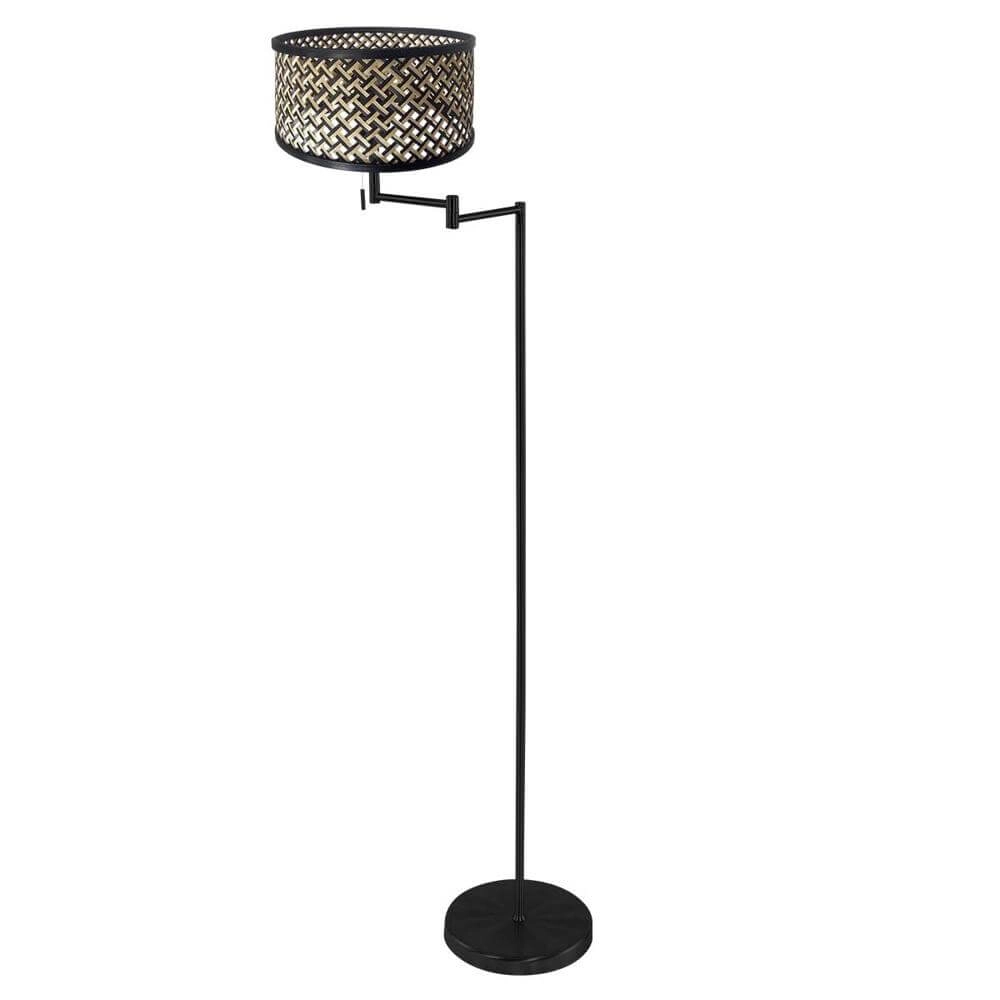 Floor lamp Bella black with bamboo shade Steinhauer 8712746174588