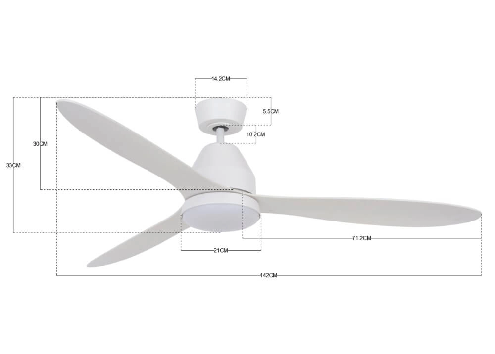 Ceiling fan wood with lamp Whitehaven Ø 143cm IP55 Beacon 9333509136460