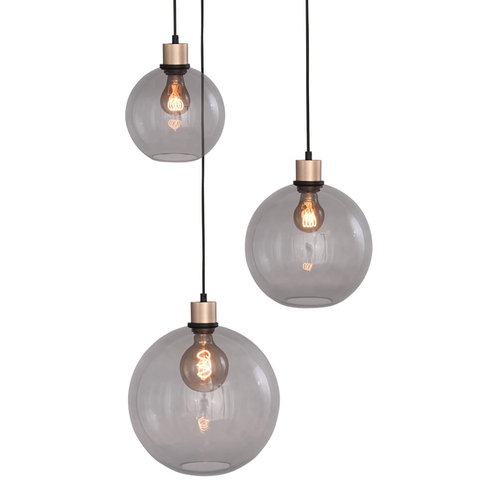 Vide hanging lamp Lazise 3-light gold with black Masterlight 8718121303062