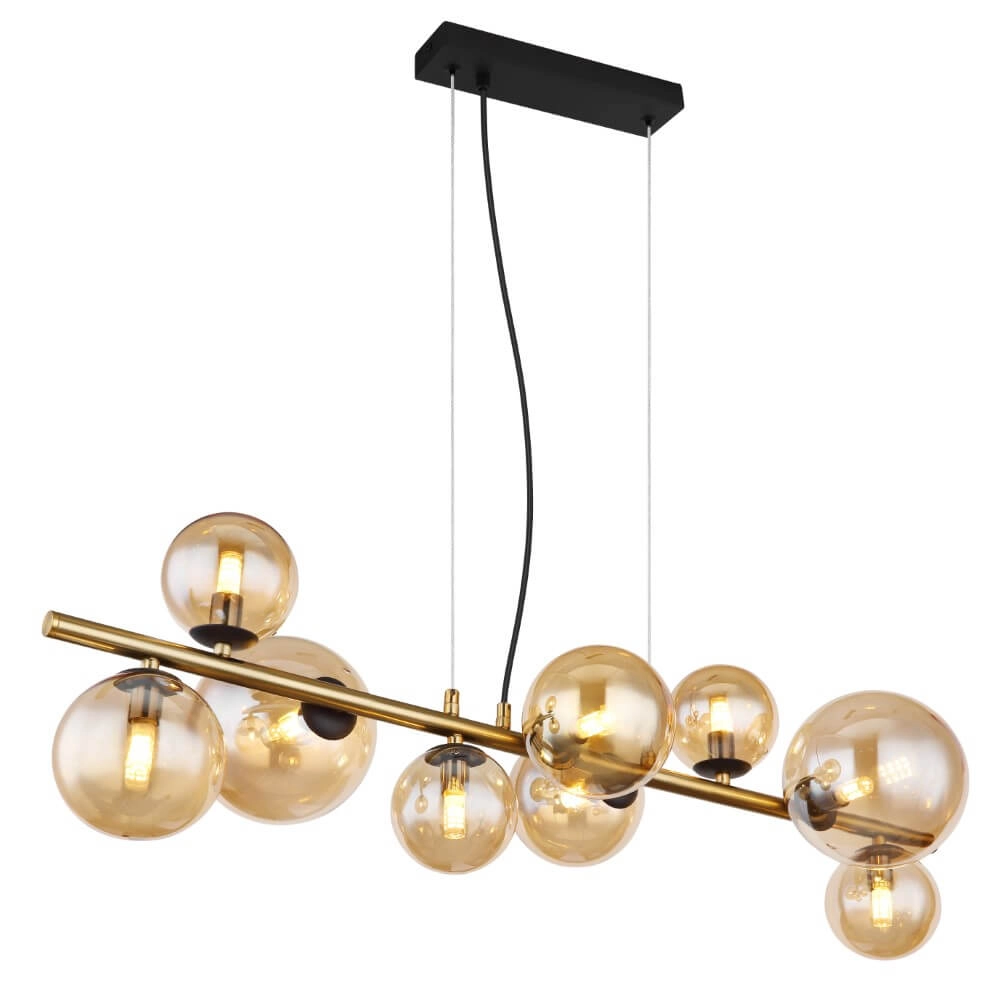 Hanging lamp Riha black with gold