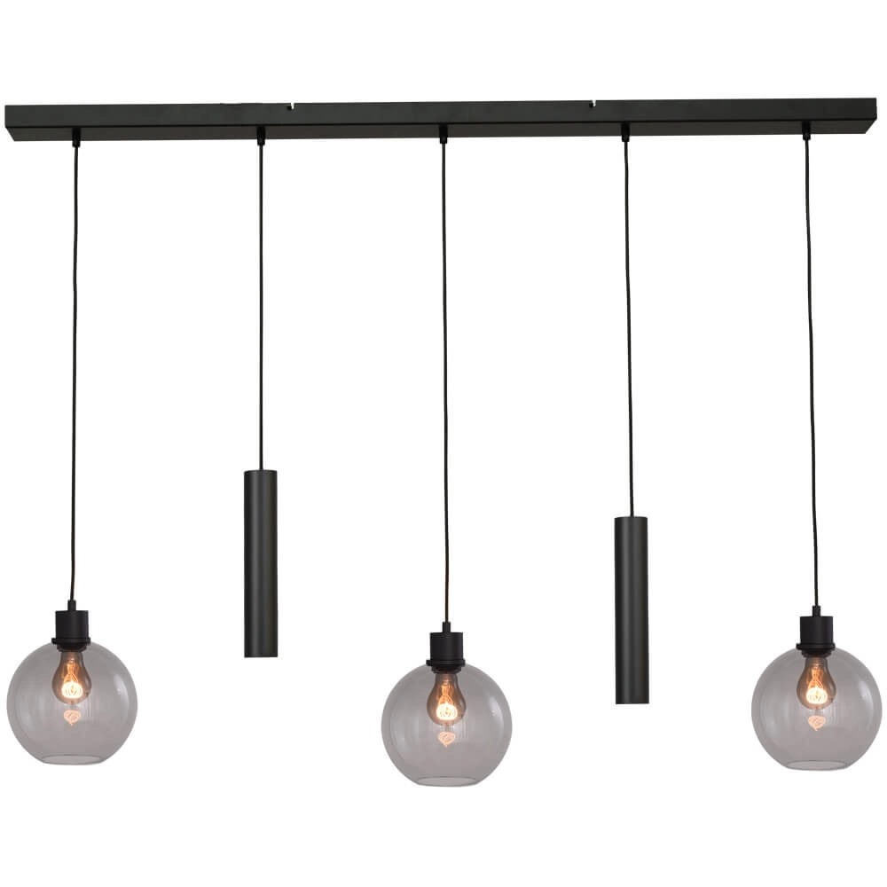 Hanging lamp Lazise 3x Ø 20cm and 2x GU10 black