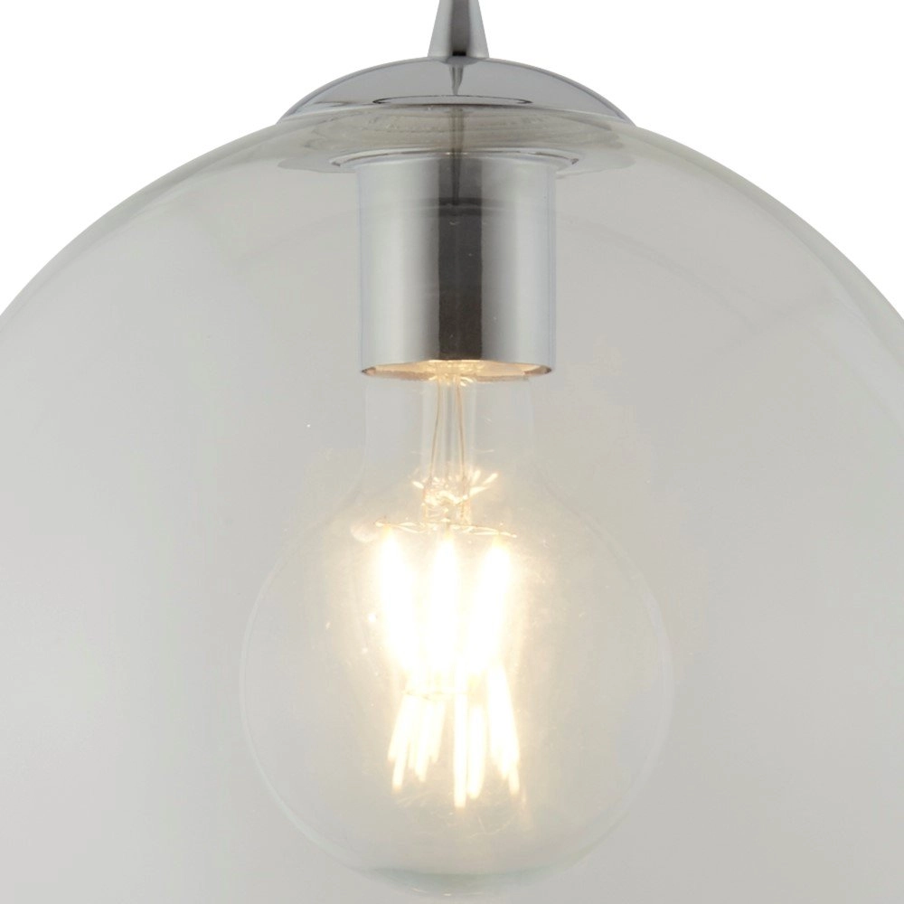 Glass pendant lamp Balls Ø 25cm grey with clear glass Searchlight 5053423096155