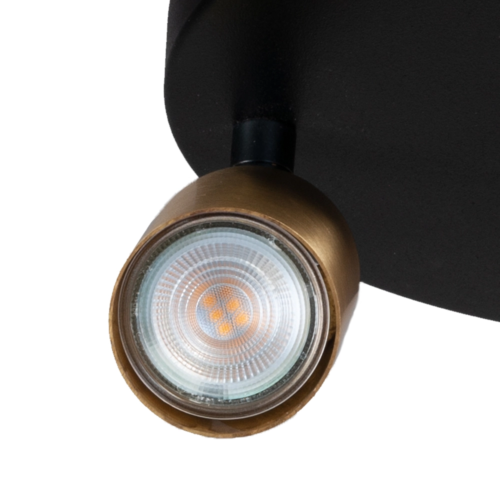 Black ceiling lamp Bounce with 3 gold spots Masterlight 8718121209951