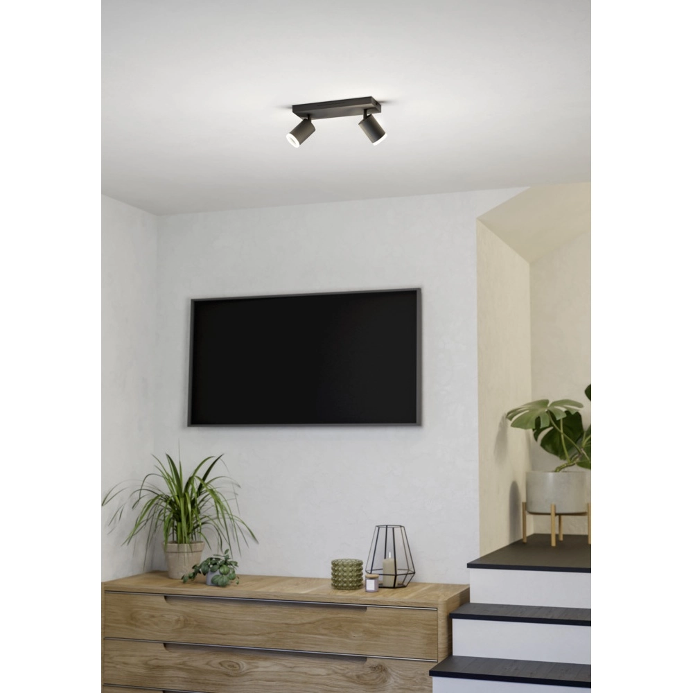 Smart surface-mounted spotlight Melitello-Z black 2-lights Eglo 9008606358120