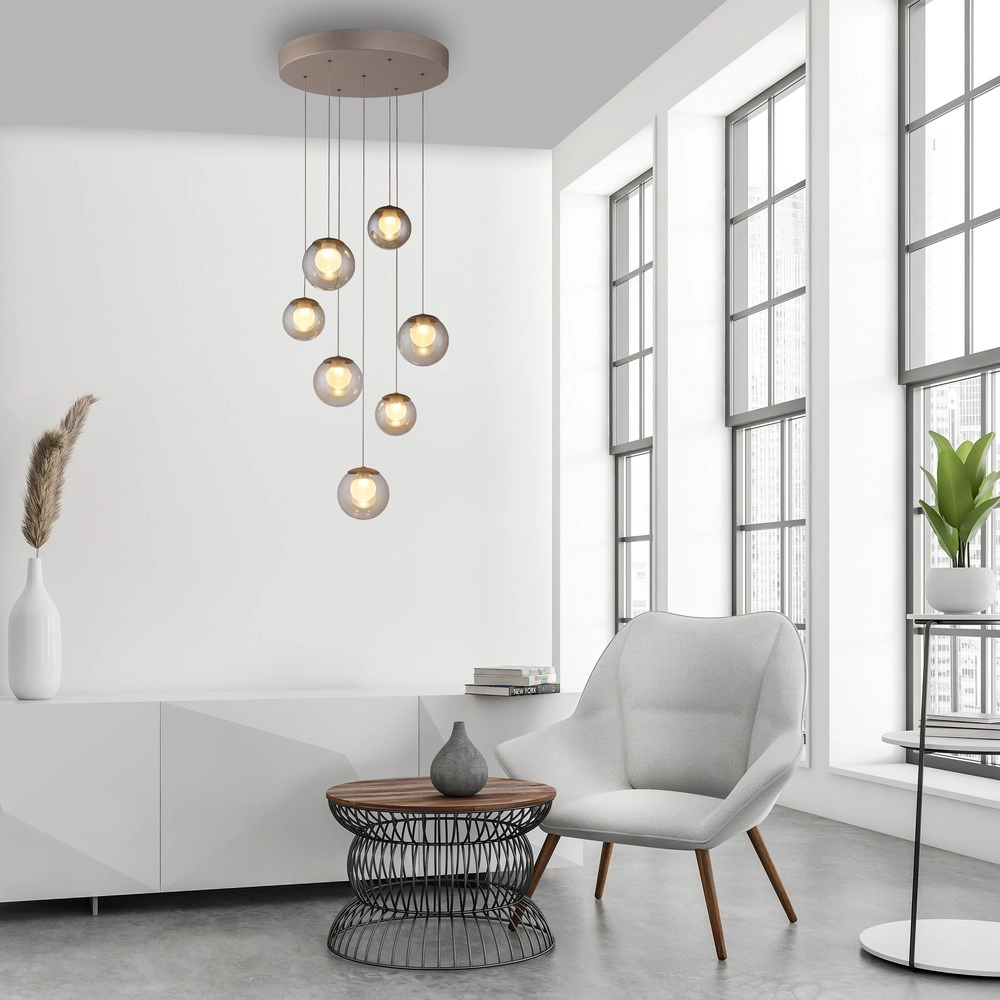 7-light pendant lamp Pure Popup Bronce Paul Neuhaus 4012248396681