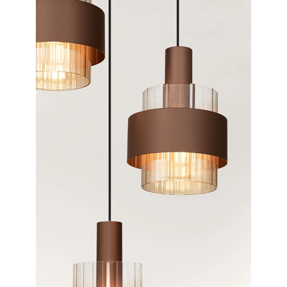 Modern pendant lamp Serena 3-light coffee brown Lyora 5212063501140