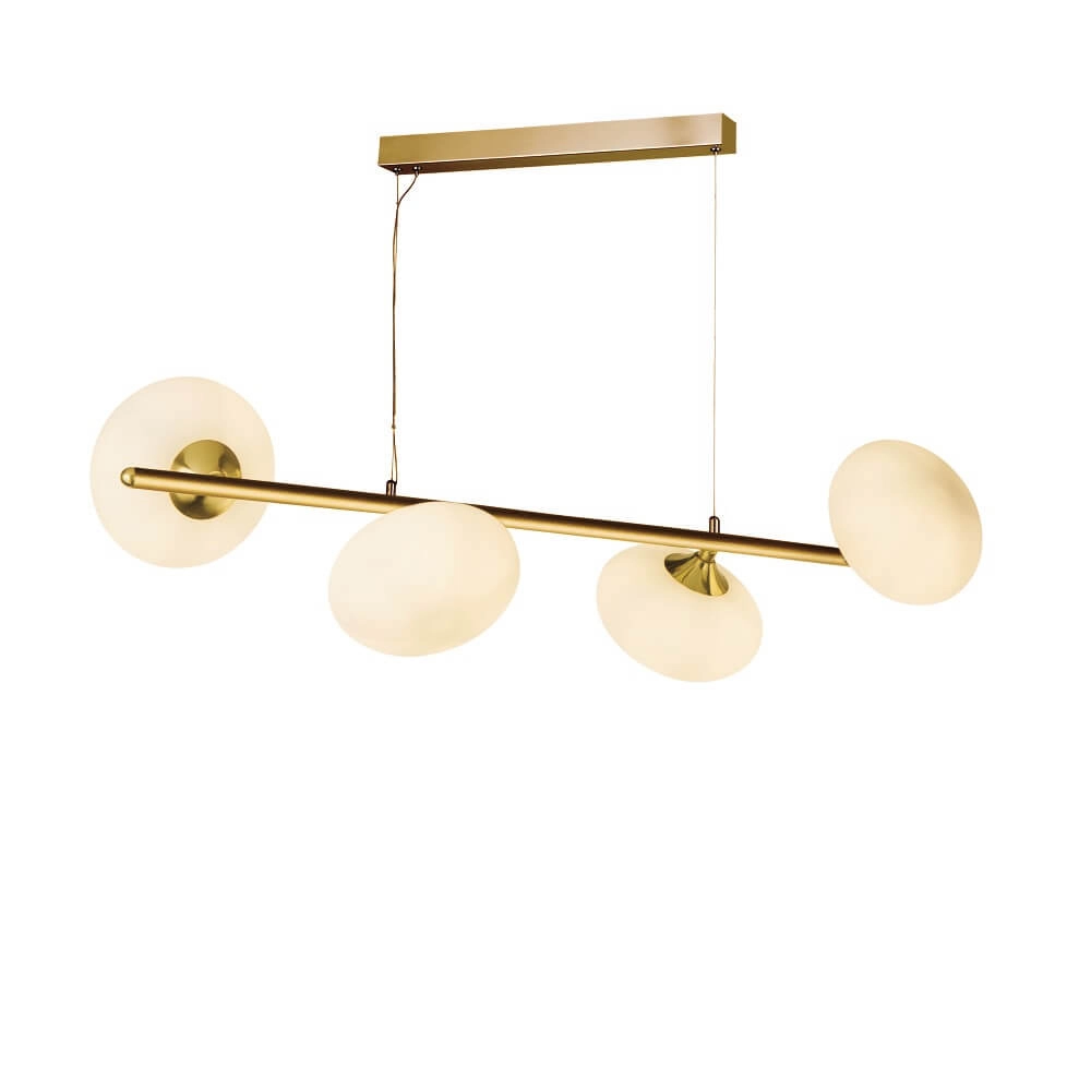 Golden pendant lamp Pebble 4-light