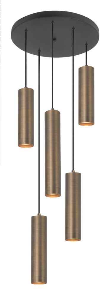 Round pendant lamp Perugia bronze - 5x GU10