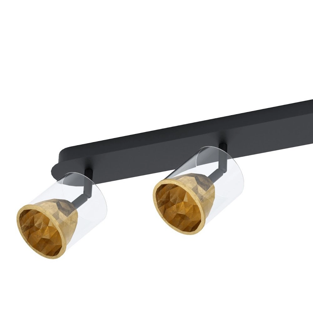 Black ceiling lamp Melito with gold 4-lights Stars of Light 9002759395766