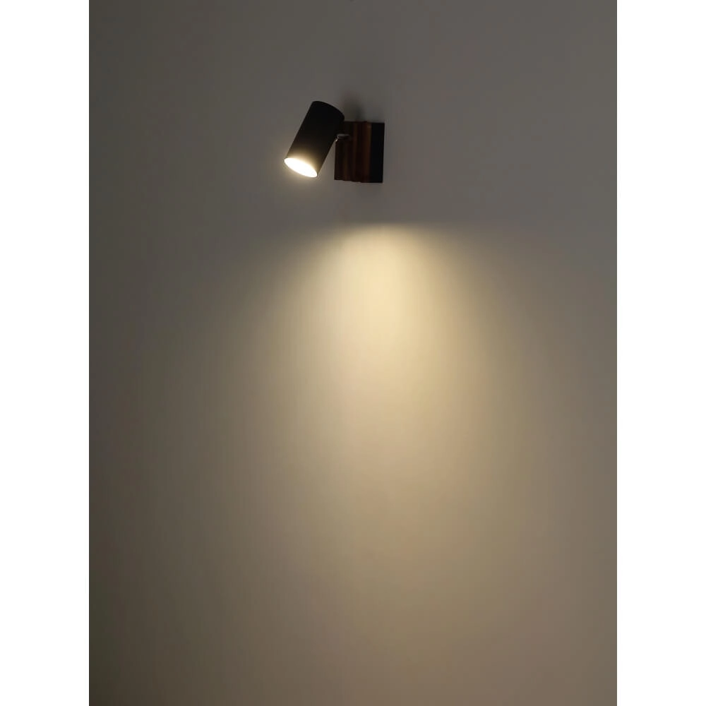 Ceiling lamp Kayden Single black with wood Globo 9007371525447