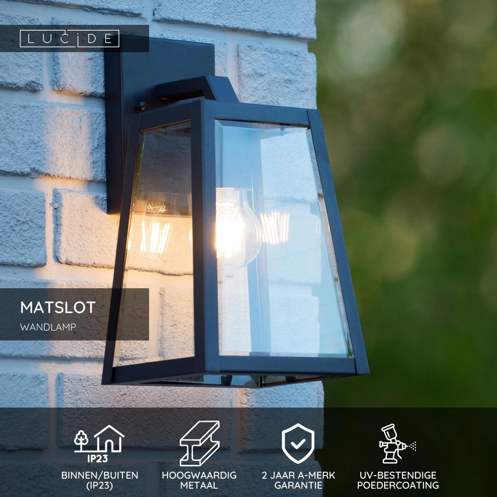 Wall lamp Matslot Black design Lucide 5411212290403