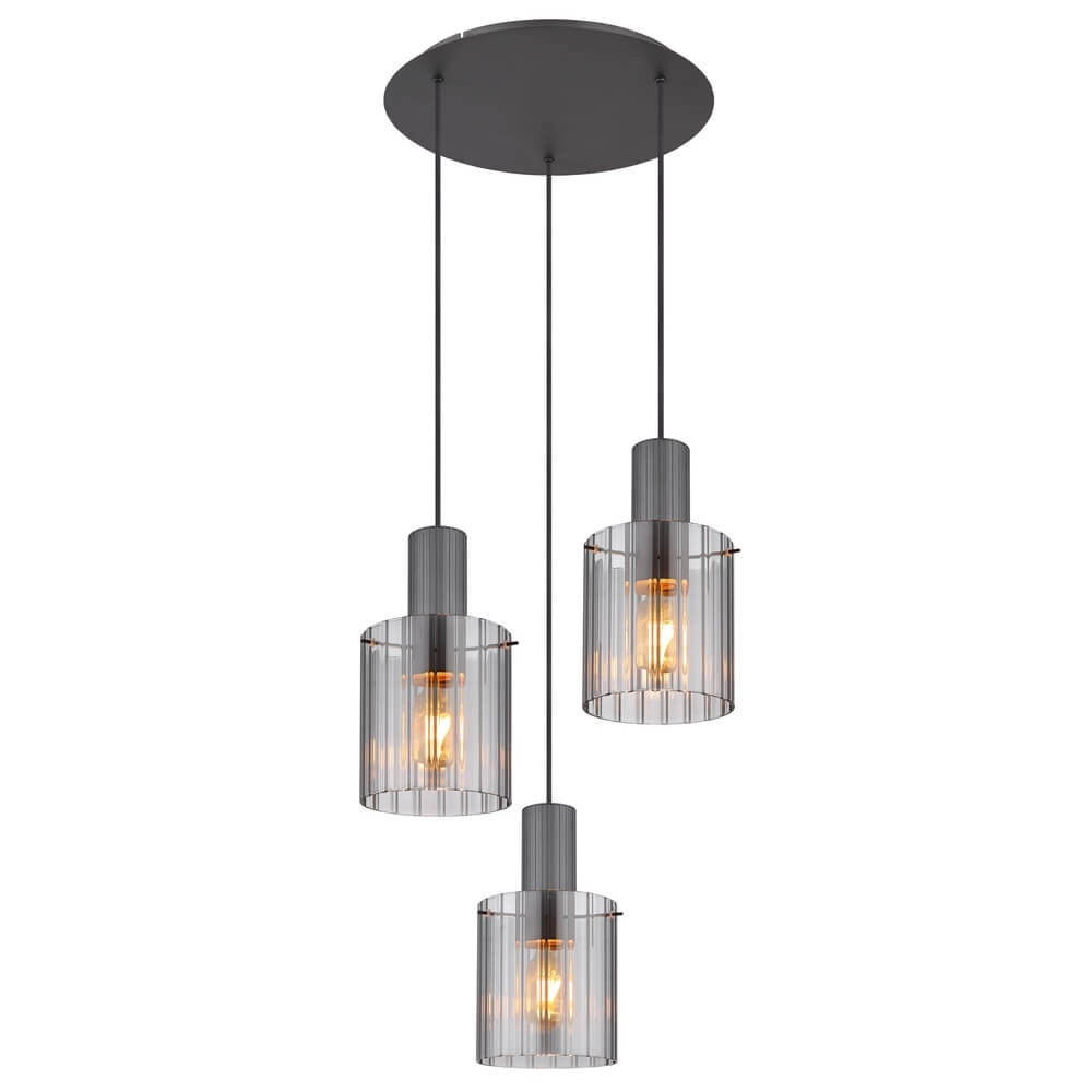 Pendant lamp Tulivar Design Smoke glass 3-lights
