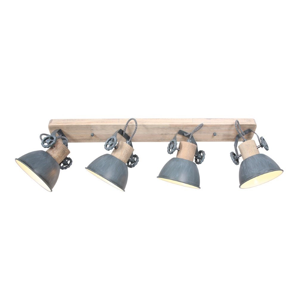 Country ceiling lamp Gearwood 4-light