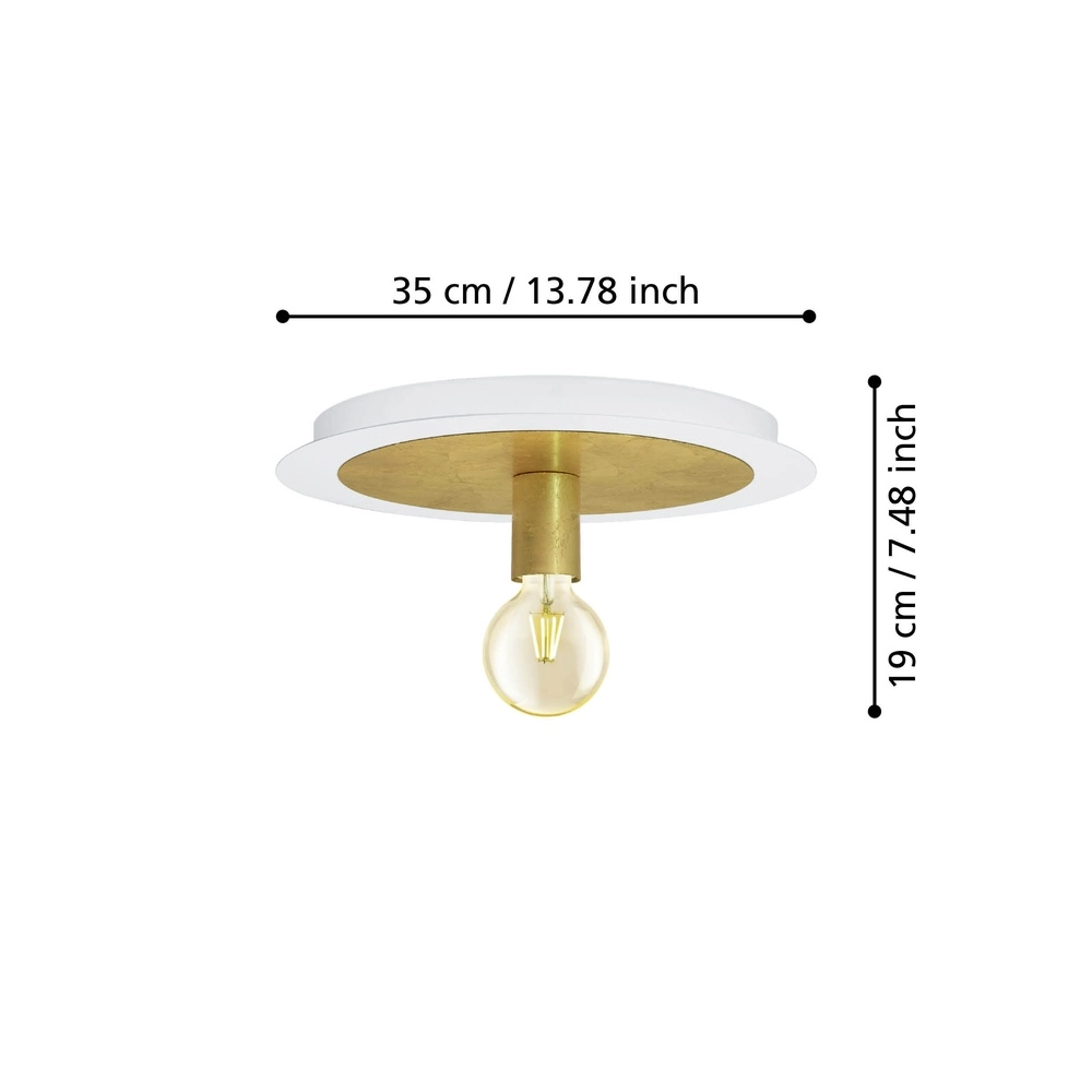 Unique ceiling lamp Passano white and gold single Eglo 9002759974916