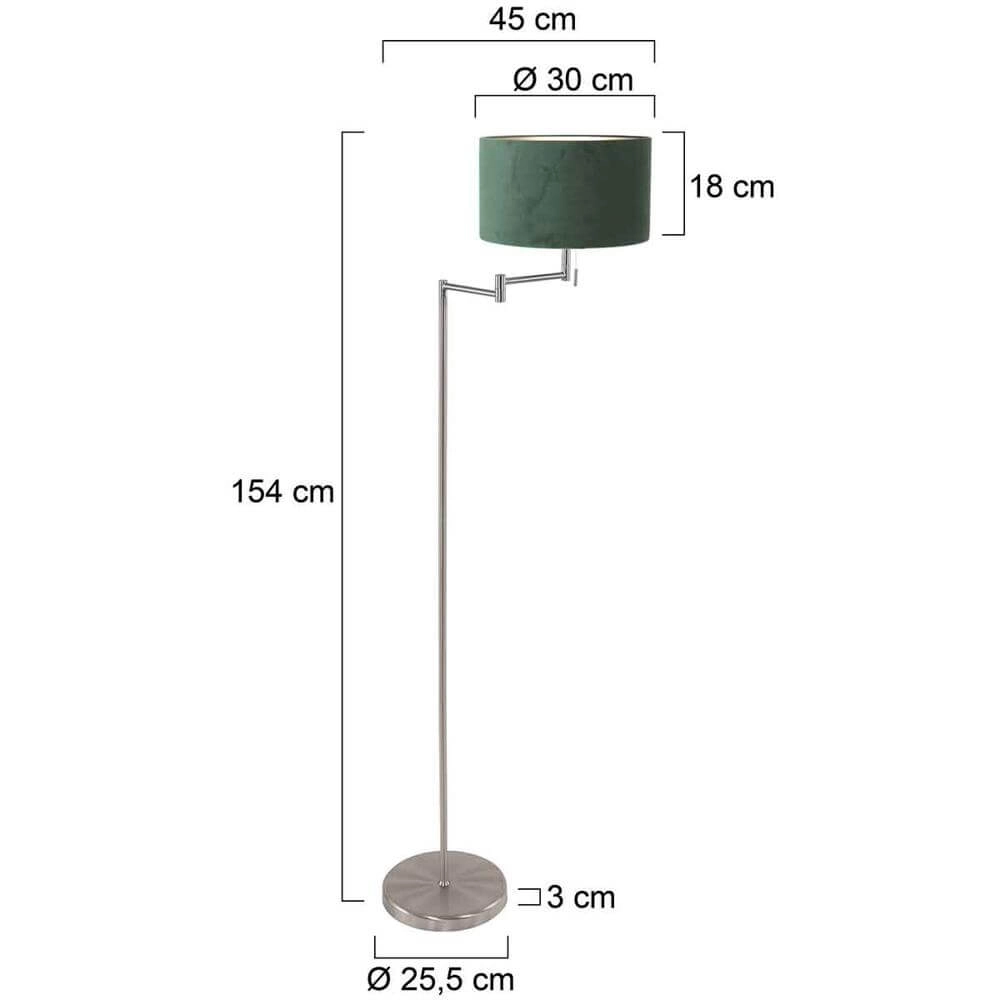 Floor lamp Bella metal with green cap Steinhauer 8712746174540