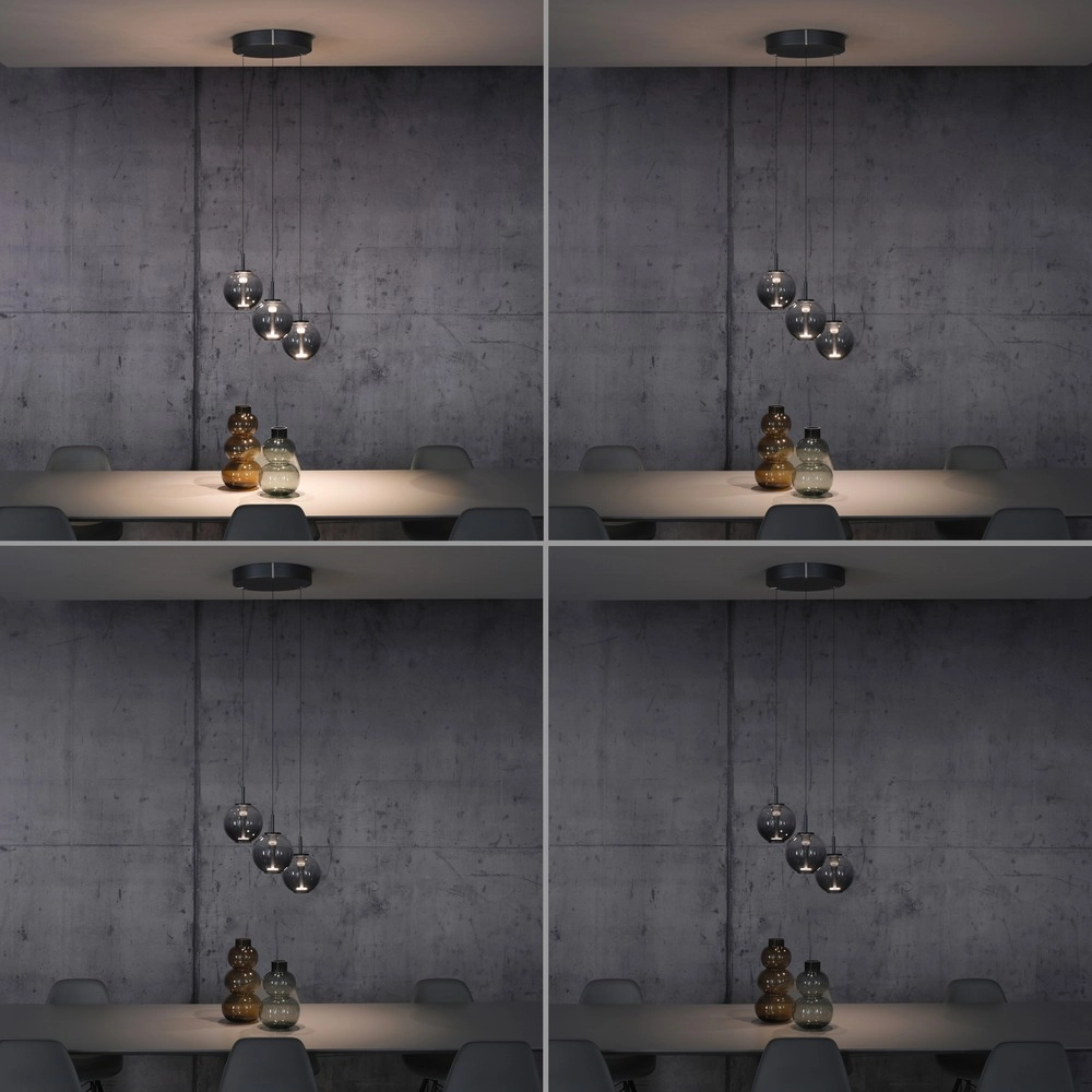 Vide pendant lamp Pure E-Infinty Mystic Grey with smoke glass Paul Neuhaus 4012248398173