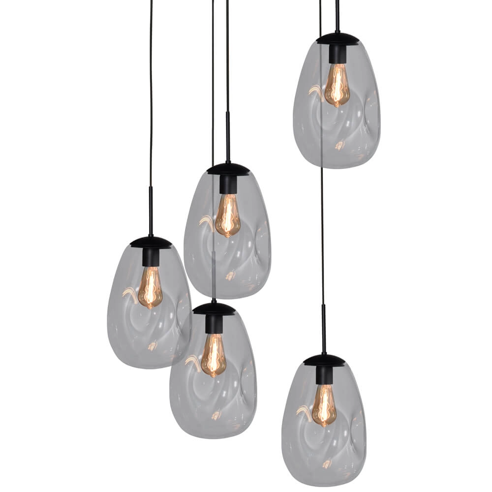 Vide hanging lamp Lava 5x clear glass Ø 22.5cm Masterlight 8718121286501