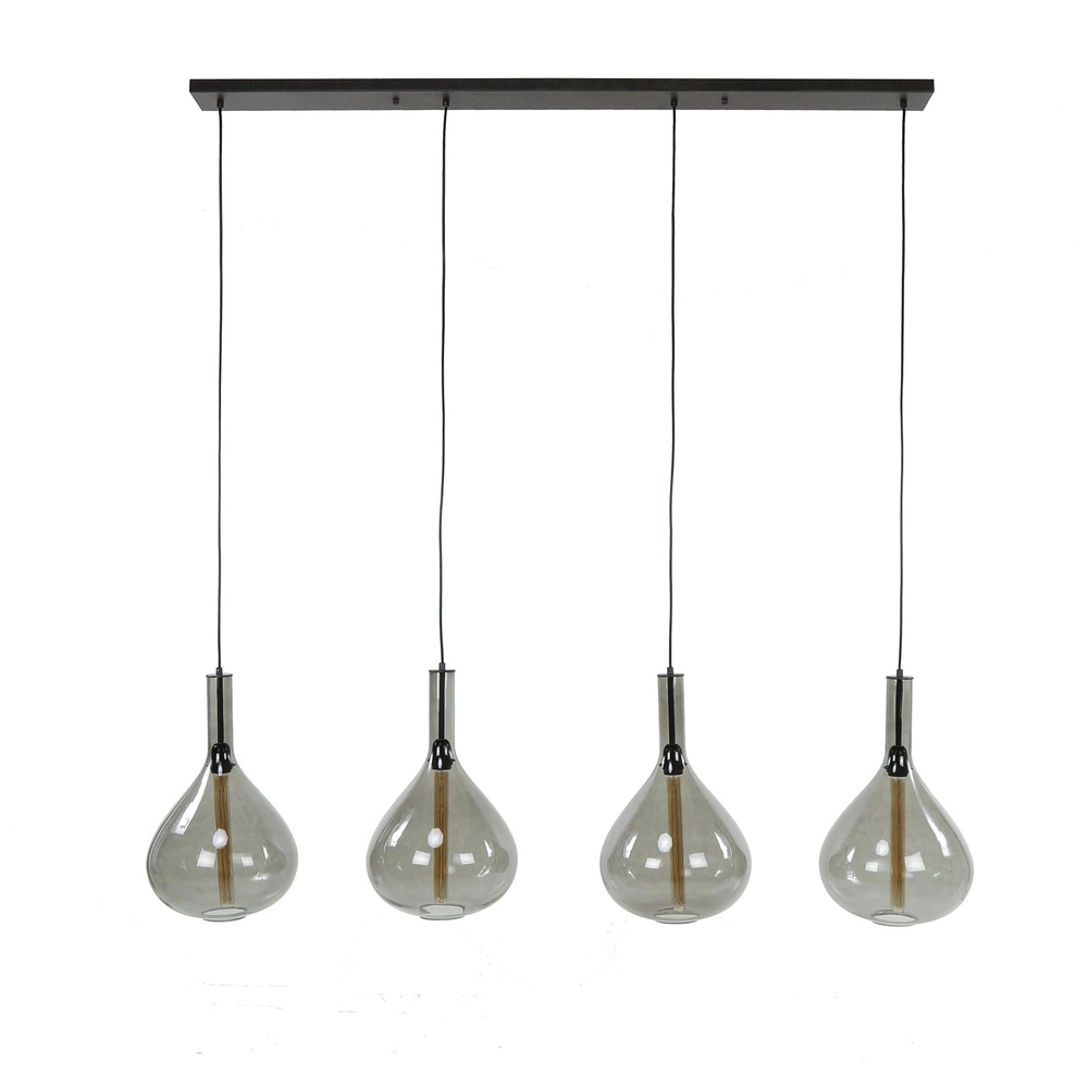 Glass pendant lamp Smoke 4x Ø 28cm Lyora 8716803513280