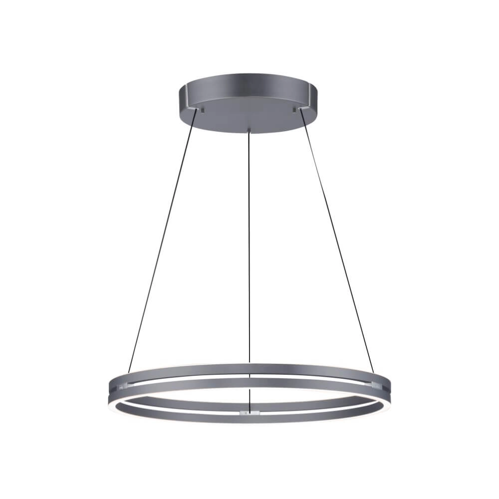 Sleek hanging lamp Pure E-Loop gray Ø 70cm