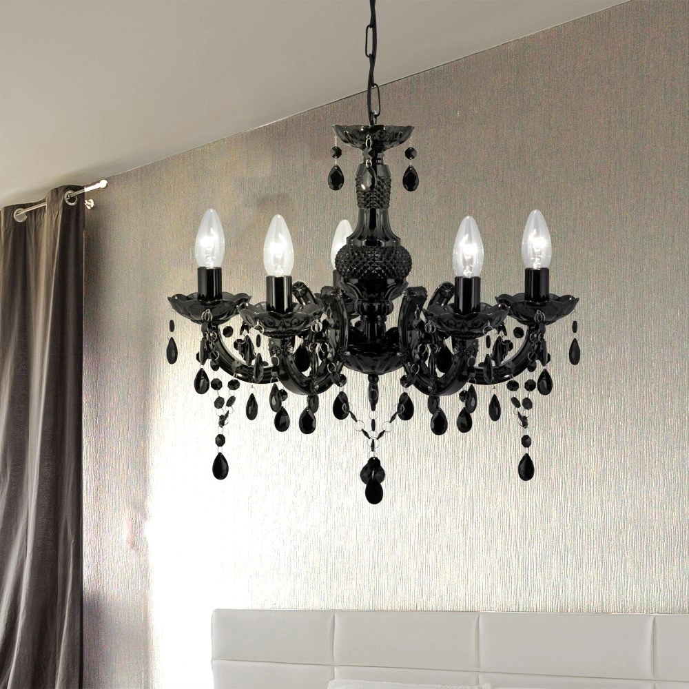 Black chandelier Marie Therese Searchlight 5053423009155