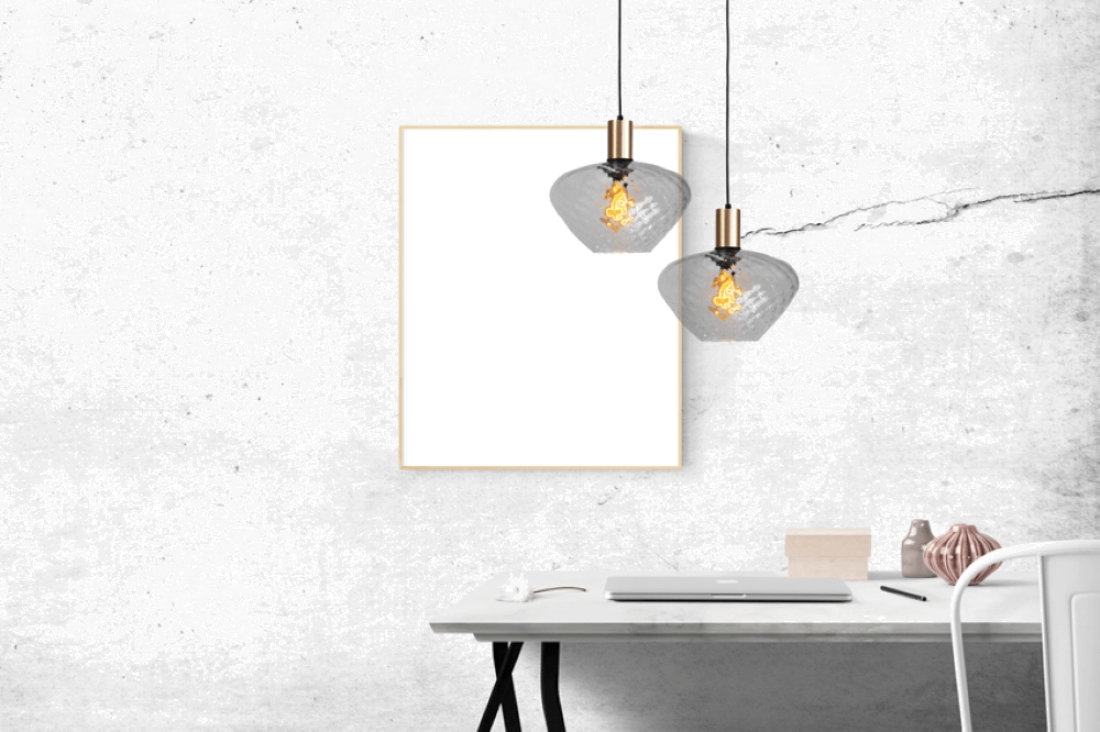Hanging lamp gold Porto with Blossom clear glass - Ø 30cm Masterlight 8718121269191