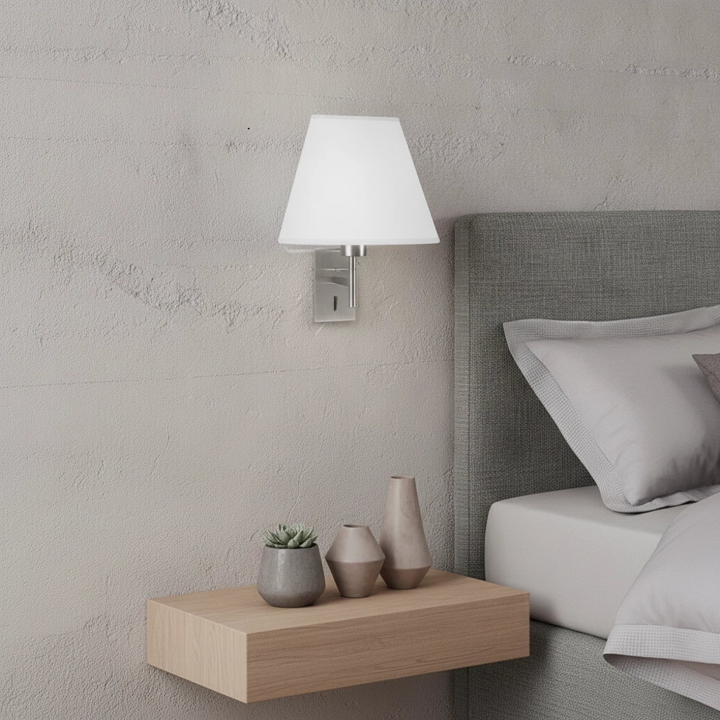 Wall lamp Logan white with chrome