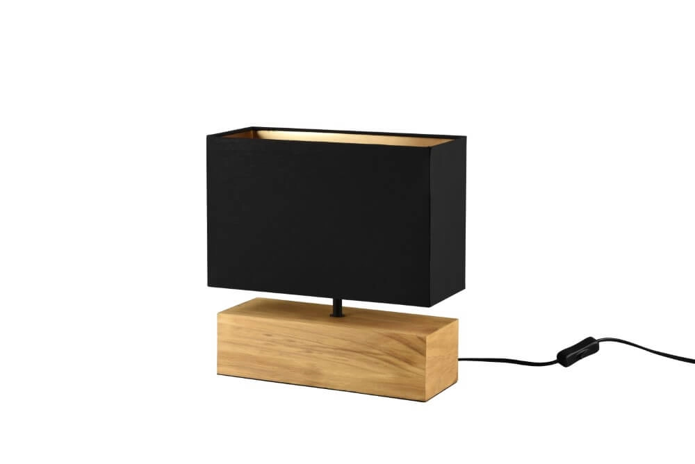 Black table lamp Woody with fabric hood Trio 4017807523539