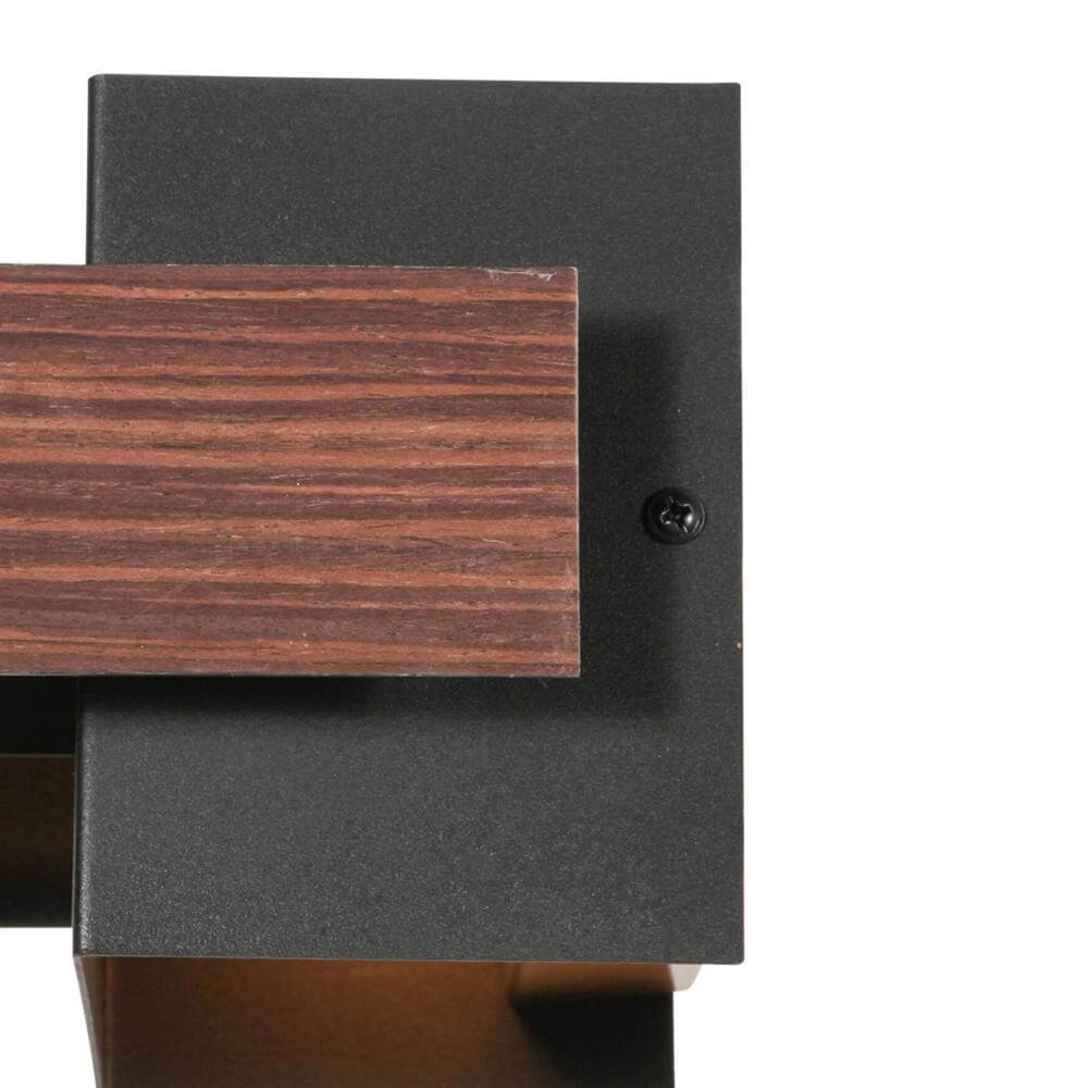 Wall lamp Muro black with wood M Steinhauer 8712746177756