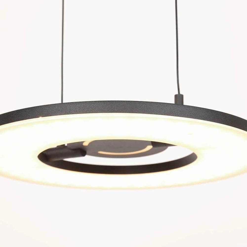 Sleek pendant lamp Soleil Ø 32cm black Steinhauer 8712746176681