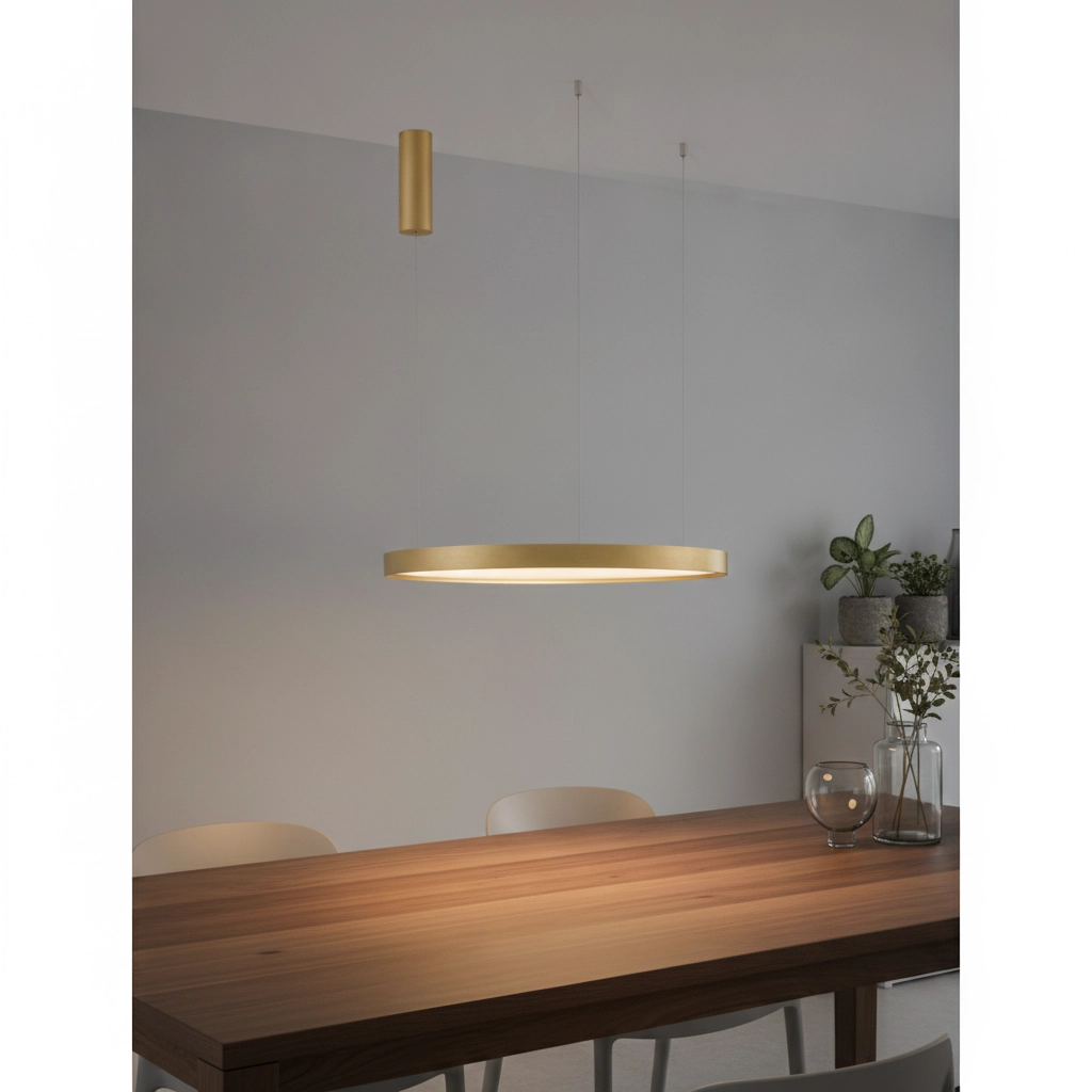 Round pendant lamp Perrine gold Ø 60cm