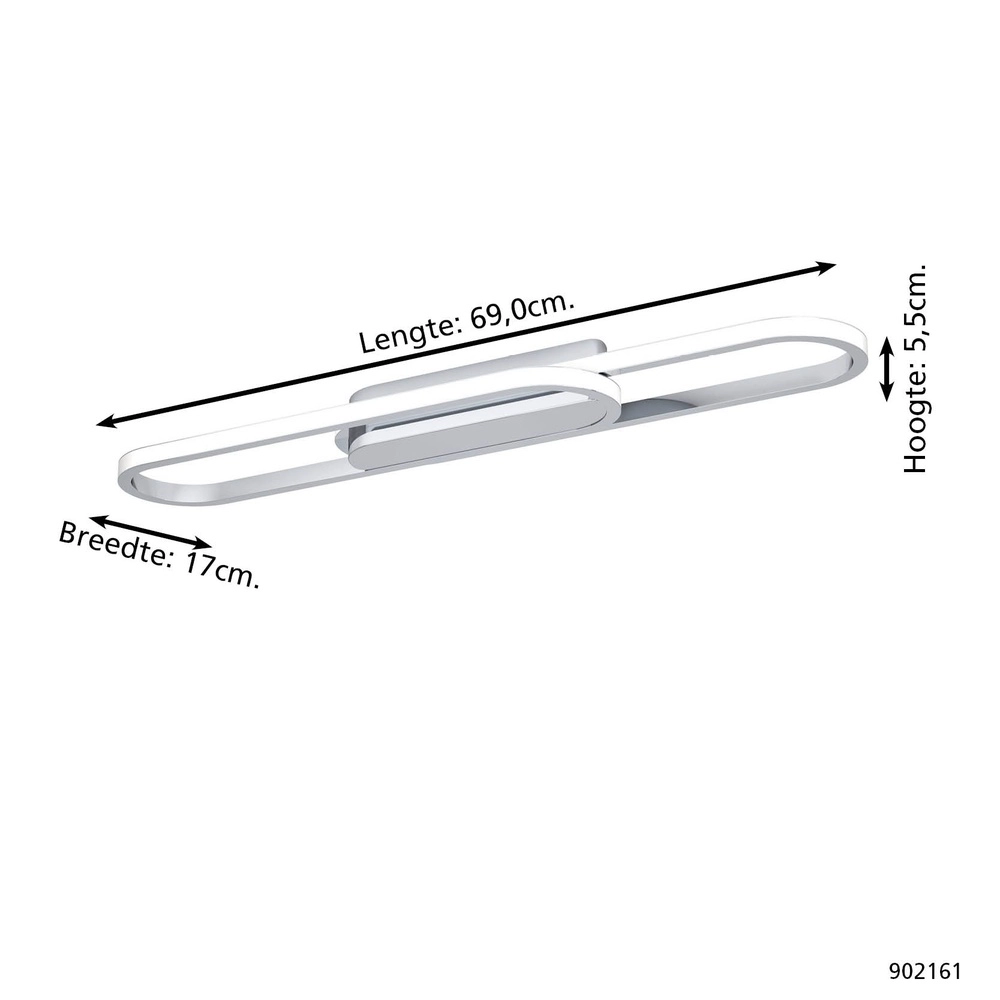 Sleek ceiling lamp Conivarena chromium Eglo 9008606357123