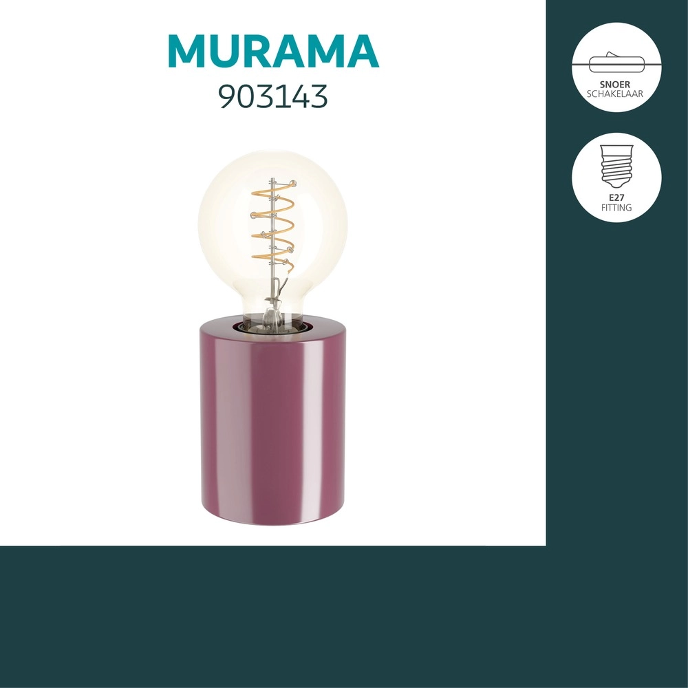 Table lamp Murama burgundy red
