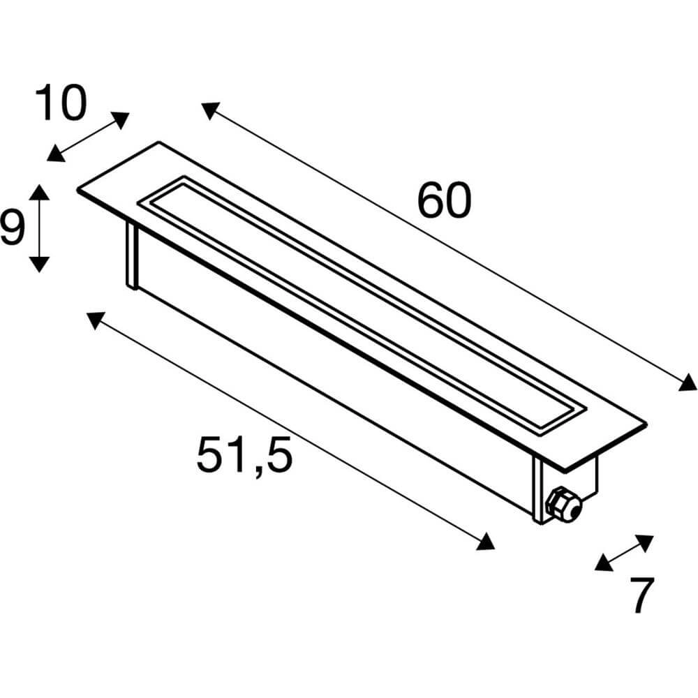 Recessed light Dasar 600 60cm Led 3000K SLV 4024163274739