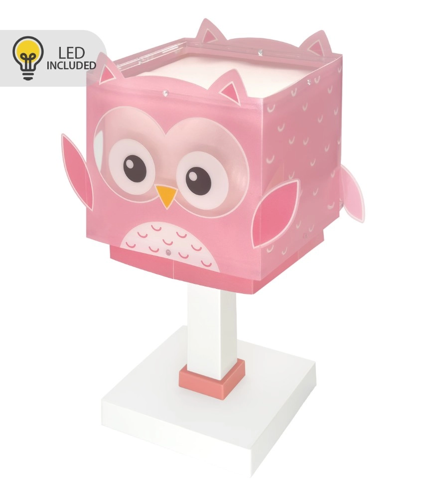 Children's room table lamp Owl pink