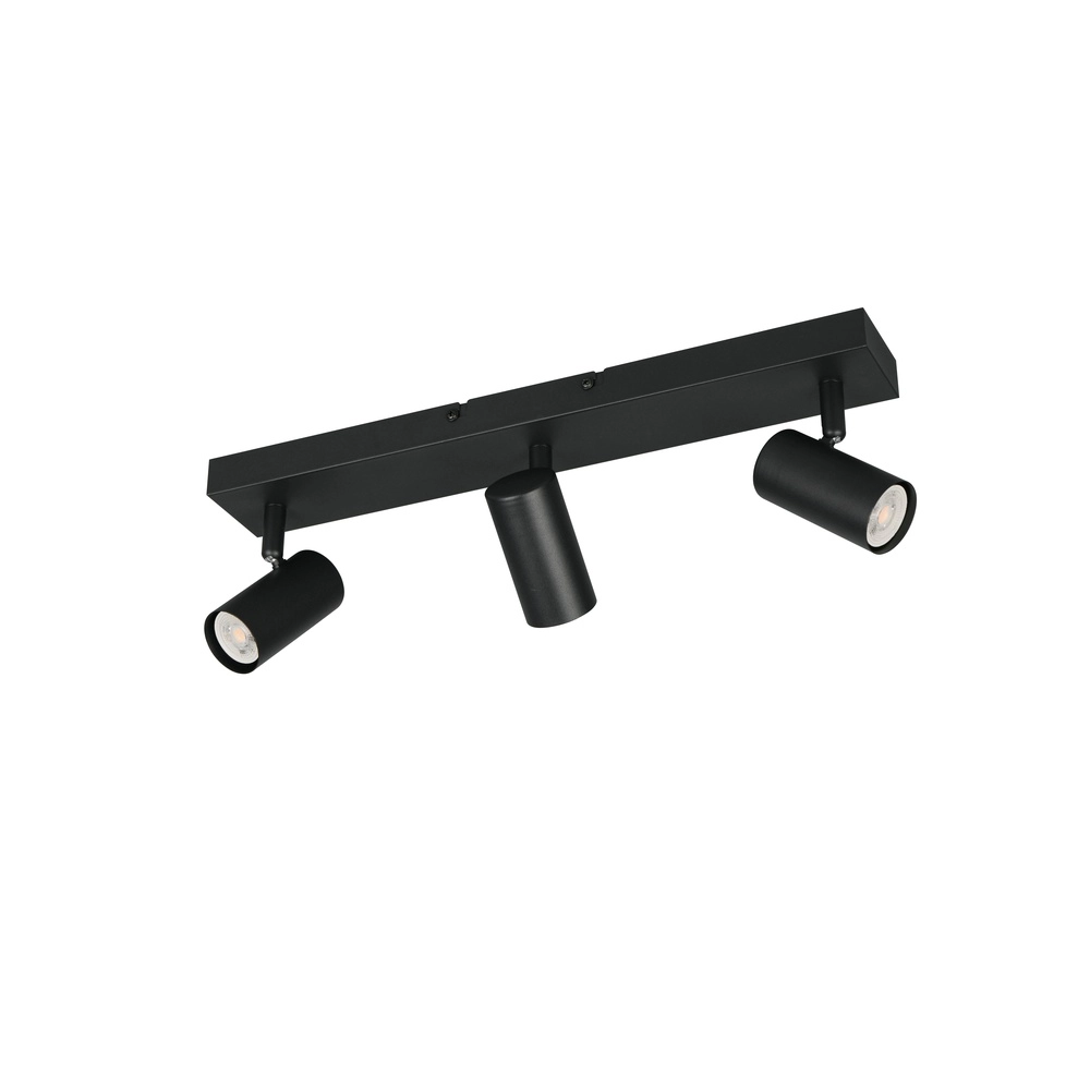 Surface-mounted spot Taryn 3-light black Trio 4017807685596