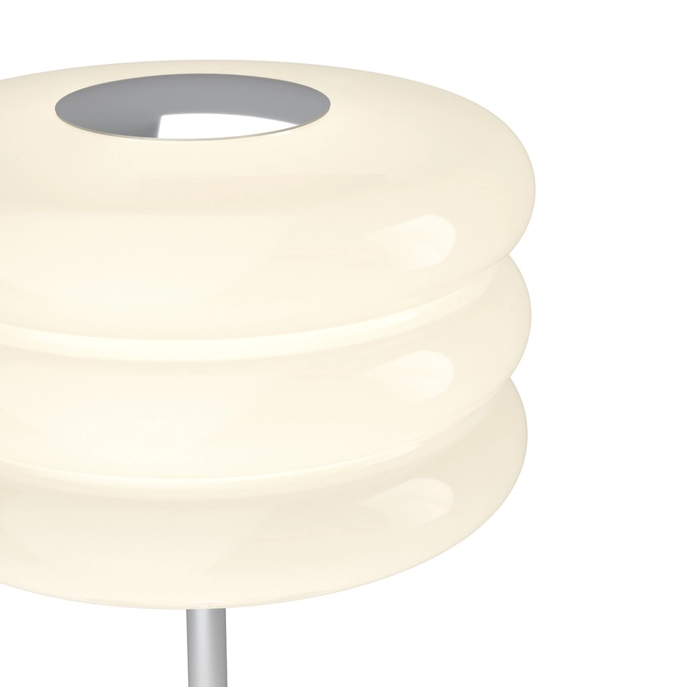 Design table lamp Tortora chrome with white Ø 20cm