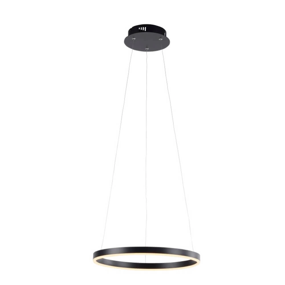 Black LED hanging lamp Ritus Ø 40cm