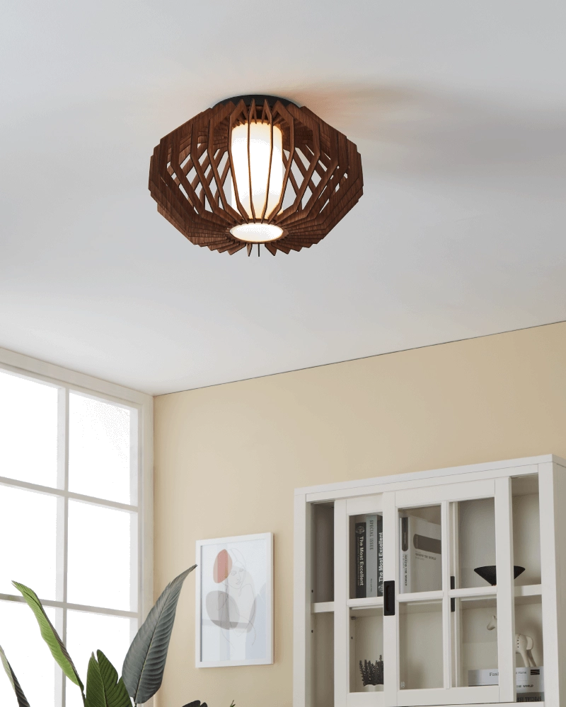 Modern ceiling lamp Rusticaria made of wood Eglo 9008606240036