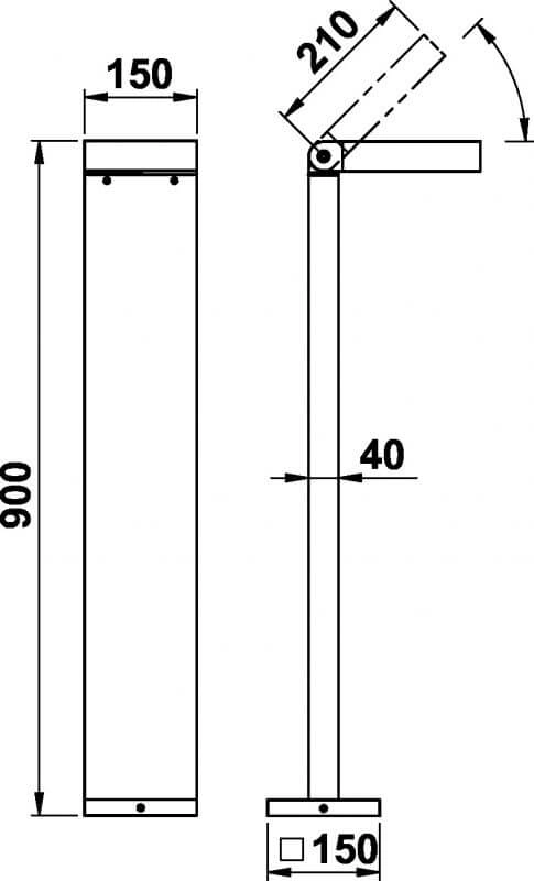 Directional path lighting Parel 90cm - black Albert 4007235622966