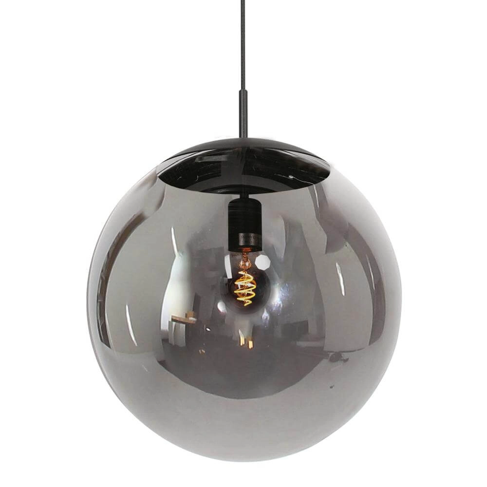 Pendant lamp Bollique black with smoke glass Steinhauer 8712746177558