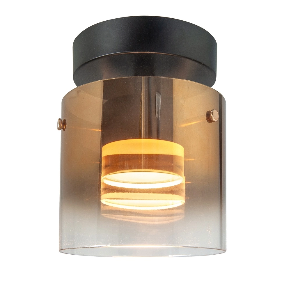 Ceiling lamp Salerno black with gold glass