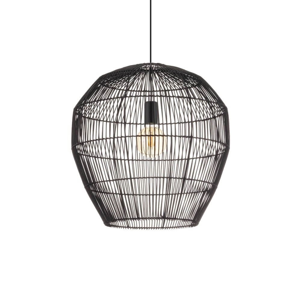 Rattan pendant lamp Haiti M Ø 50cm black Lyora 5903139111676