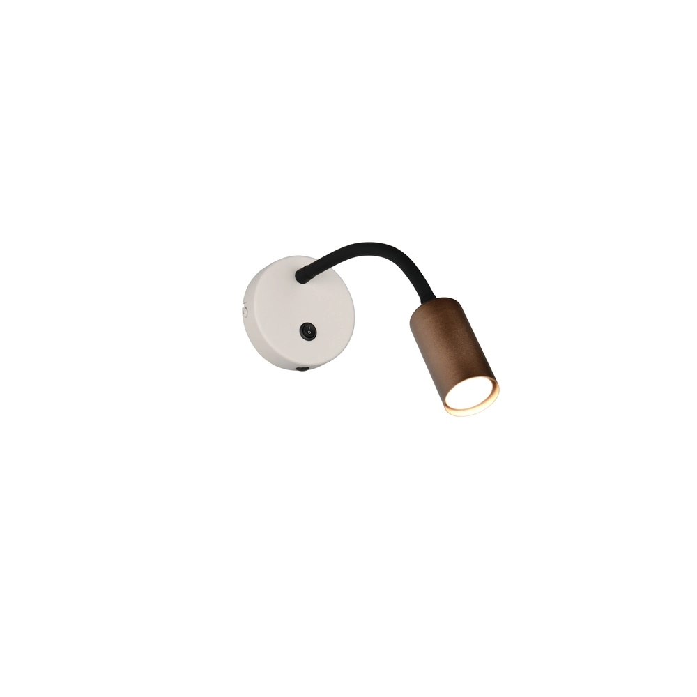 Wall light Taryn mocha brown with switch Trio 4017807685695