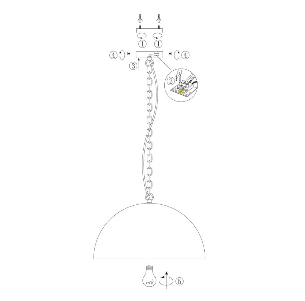 Office hanging lamp Semicirkel Ø 50cm Steinhauer 8712746131048